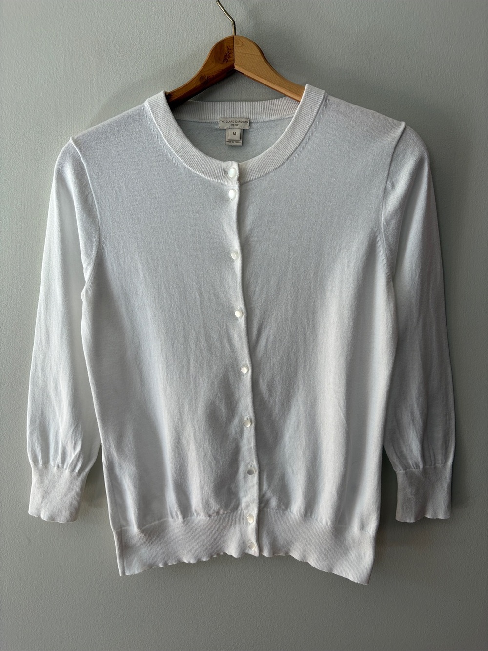 J Crew Clare Cardigan Sweater White Size Medium